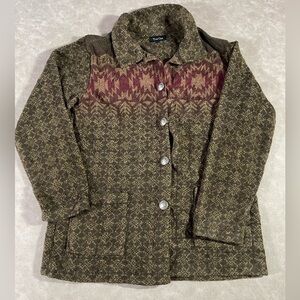 True Grit Western‎ Sweater Button Down Cardigan South West Aztec Style Size L
